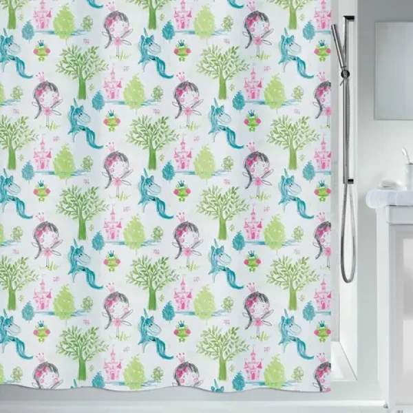 Spirella Princess sprchový záves motív princeznej / polyester / 180 x 200 cm