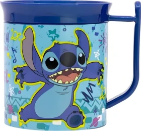 STOR Hrnček plastový 400 ml Stitch / Detský hrnček / Do mikrovlnky / Bez BPA (60583)