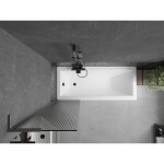 MEXEN/S - Next L vaňová zástena FIX 50 x 150, prúžky, grafit metal 895-050-000-03-09-95