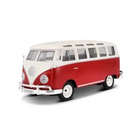 Maisto Volkswagen Van Samba bielo-červená