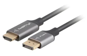Kábel DisplayPort(M) - HDMI(M) 1,8 m čierno-strieborná / Kábel / 4K / M/M (CA-DPHD-20CU-0018-BK)