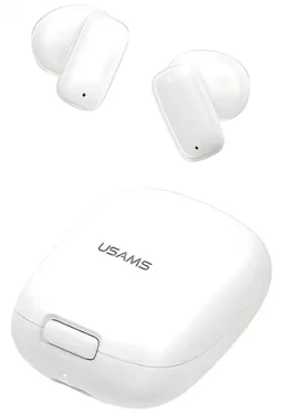 USAMS ID25 biela / TWS slúchadlá do uší / Bluetooth 5.3 / dotykové ovládanie (BHUID02)