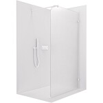 CERANO - Sprchová zástena Walk-in Orbis Round - Pravá - 8 mm - guľatá vzpera - biela matná, mliečne sklo - 120x200 CER-999932