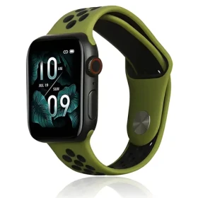 Beline Sport Silicone zeleno-čierny / Športový pásik pre Apple Watch / 42/44/45/49 mm