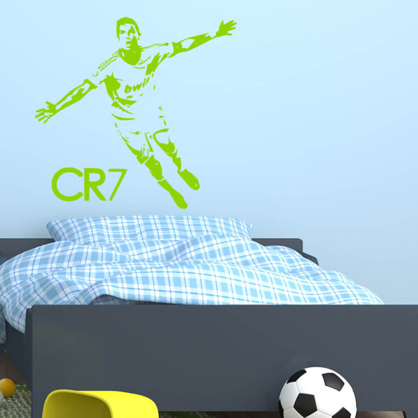 Veselá Stena Samolepka Cristiano Ronaldo Farba: zelená, Veľkosť: 80 x 76 cm