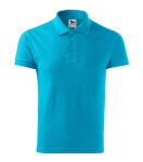 Bavlnené ťažké pánske polo tričko tyrkysové 2XL