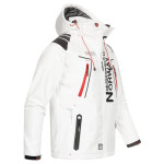 Geographical Norway Pánska rýchloschnúca športová bunda Techno MEN 056 BS3 biela s kapucňou (WU1060H/GN) pánska XL