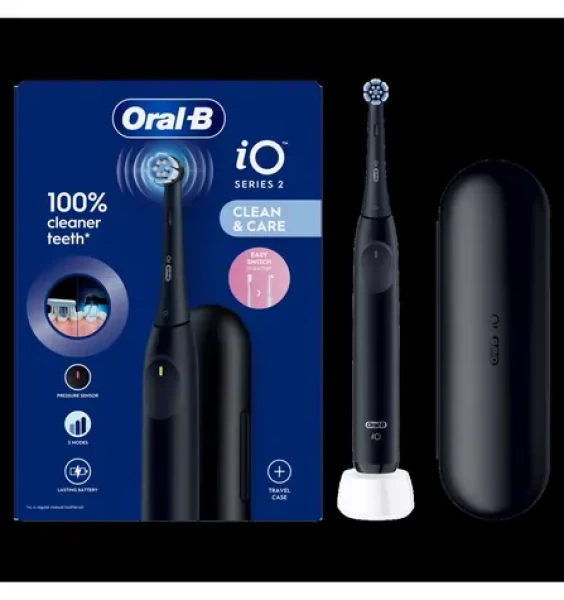 Oral-B iO 2 Night Black / Elektrická zubná kefka / magnetické iO / 3 režimy / senzor tlaku / cestovné puzdro (iO 2 Night Black)