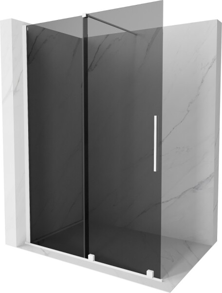 MEXEN/S - Velar Sprchová zástena posuvná Walk-in 160 x 200, grafit 8 mm, biela 871-160-000-43-20