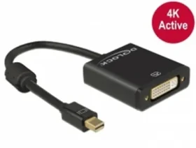 DeLock adaptér mini Displayport 1.2 samec - DVI samica 4K aktívna čierna (62603)