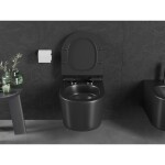 MEXEN/S - Sofia Závesná WC misa Rimless Tornado vrátane sedátka s slow slim, duroplast, čierna mat 30540185T