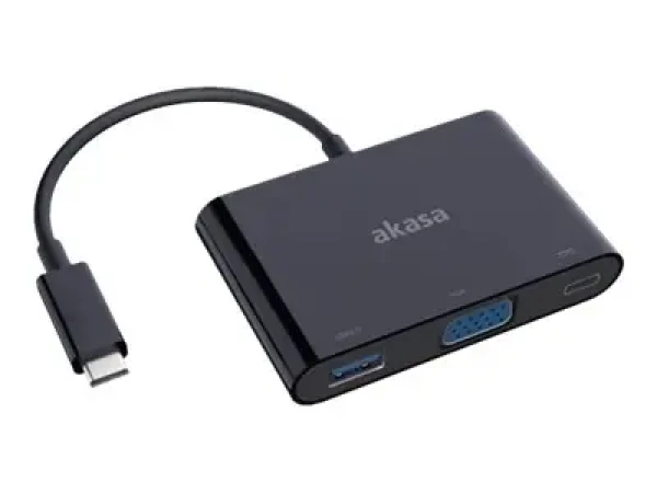 Akasa AK-CBCA02-15BK Konvertor Type-C na VGA s USB 3.0 Type-A Port (4710614537040)