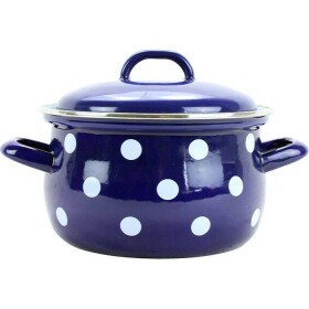 Belis BELIS smaltovaný hrniec s pokrievkou PUNTÍK modrý 24 cm/6,1 l - Belis - Belis