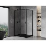 MEXEN/S - Mist-B sprchovací kút dvere krídlové ľavá 90 x 110, čierna okraj, čierna 8A2T-090-110-70-70-L