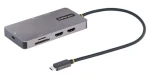 StarTech USB-C Multiport adaptér sivá / USB-C na 2x HDMI / 4K 60Hz / USB-A / Ethernet / čítačka kariet (120B-USBC-MULTIPORT)