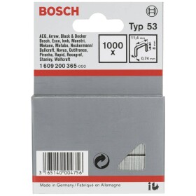 Spona z jemného drôtu, typ 53 1000 ks Bosch Accessories 1609200365 Rozmery (d x š) 8 mm x 11.40 mm; 1609200365