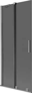 MEXEN/S - Velár dvojkrídlová posuvná vaňová zástena 85 x 150, grafit, grafit metal 896-085-000-41-95