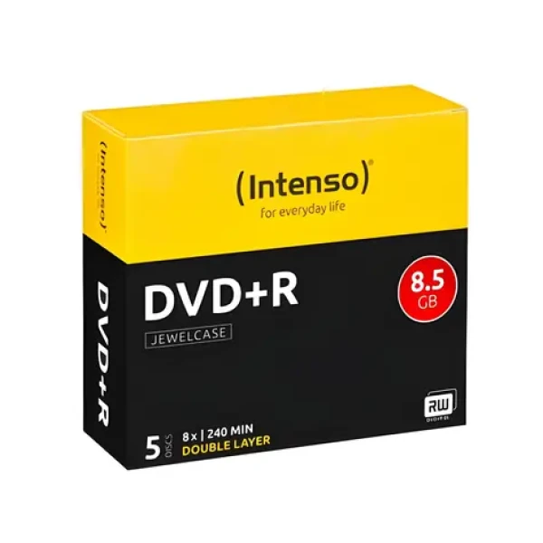 INTENSO DVD+ R DL 8,5 GB / Optické médium / 5 ks / 8x / JewelCase (4311245)