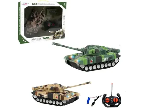 MaDe 16041Tank na diaľkové ovládanie svetlo a zvuk