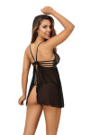 Dámska sexy nočná košeľa V-10399 Black - Axami S černá