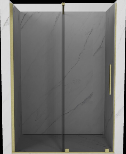 MEXEN/S - Velár posuvné sprchové dvere 150, grafit, zlatá kartáčovaná 871-150-000-41-55