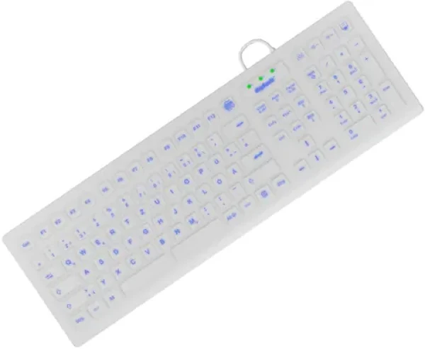 Keysonic KSK-8031INEL-Wh biela / Priemyselná klávesnica / Silikón / 110 kláves / nemecké rozloženie (60798)