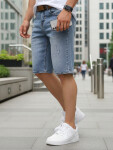 Pánske džínsové šortky s opaskom modré FashionStreet SX2577 s34
