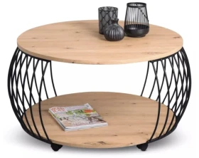 Okrúhly konferenčný stolík Peking 80 cm, dub artisan%