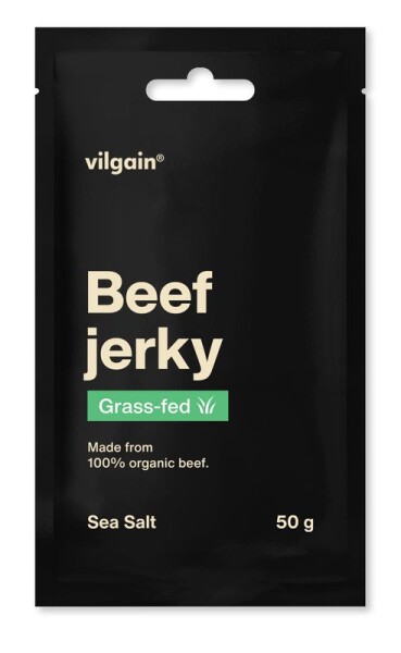 Vilgain Grass-Fed Hovädzie jerky BIO – 5× morská soľ 50 g