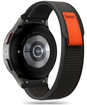 Tech-Protect Nylon Strap čierna/oranžová / Remienok pre Samsung Galaxy Watch / 4/5/5 Pro/6/7/FE / Nylon