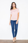 Dámska blúzka M182 powder pink - Figl 40/L pudrovo-růžová