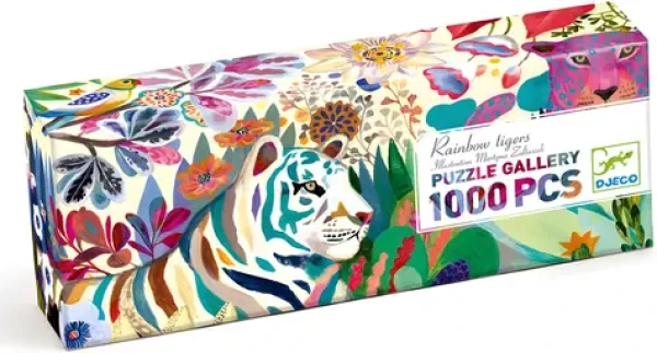 DJECO Panoramatické puzzle Dúhoví tigre