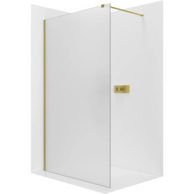 CERANO - Sprchová zástena Walk-in Onyx Cube Ľ/P - 8 mm - hranatá vzpera - zlatá, mliečne sklo - 80x200 CER-8050BD542