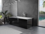 MEXEN/S - Vigo voľne stojaca vaňa 178,5 x 80, biela/čierna, sifón a prepad nikel kartáčovaná 51251788075-97