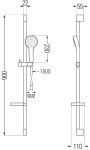 MEXEN/S - Kama DS05 Set umývadlové a vaňové batérie s príslušenstvom, chróm 72503DS05-00
