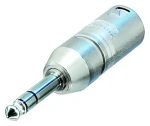 Neutrik XLR adaptér strieborná / XLR 3-kolíková zástrčka / Jack 6.35 mm stereo / poniklovaný (NA3MP)