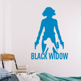 Veselá Stena Samolepka Black Widow silueta Farba: modrá, Veľkosť: 60 x 85 cm