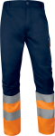 Reflexné pracovné nohavice Delta Plus M1PA2HVCL1 Farba: Modrá / oranžová, Veľkosť: 3XL (M1PA2HVCL1OR3X)