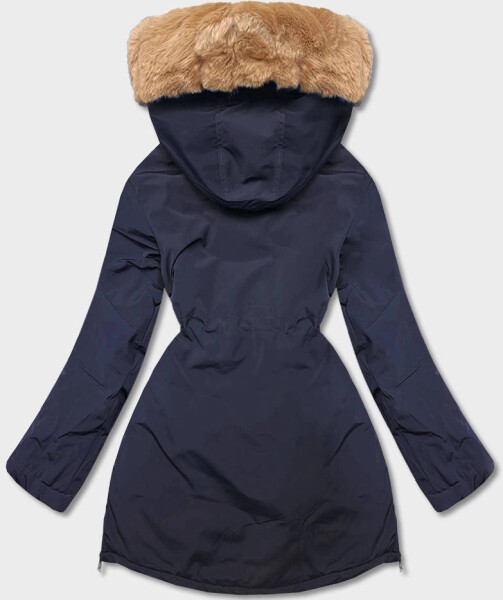 Tmavomodrá dámska zimná bunda parka (CAN-588BIG) odstíny modré 46