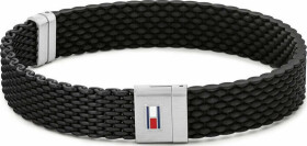 Tommy Hilfiger Čierny silikónový náramok pre mužov 2790240 19,5 cm