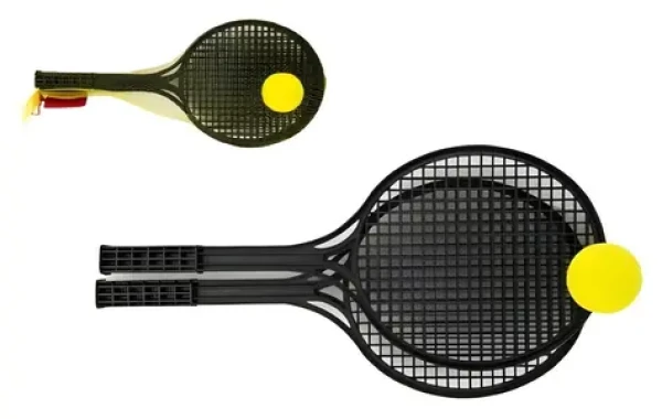 TEDDIES Soft tenis s loptičkou čierna