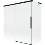 MEXEN/S - Rox L vaňová zástena 2-krídlová posuvná 150 + 70 x 150, transparent, čierna 8C9L-150-070-70-00