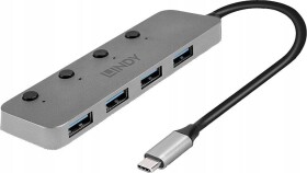 Lindy USB Hub USB 3.0 4-port with ON/OFF
