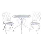 Chic Antique Záhradná súprava stola s 2 stoličkami Bistro Antique Cream