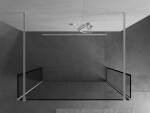 MEXEN/S - Kioto Sprchová zástena WALK-IN voľne stojaca 110 x 30 x 30, čierny vzor, biela 800-110-030-222-20-70-030