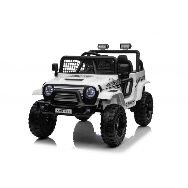 Mamido Mamido Elektrické autíčko OFF ROAD EXTREME 4x4 biele 24V | 200W | 50 kg | EVA | LED | 2,4 Ghz | ECO koža