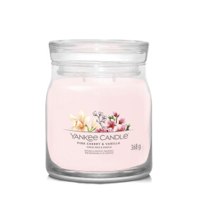 Yankee Candle Signature Pink Cherry amp; Vanilla stredný pohár 368g / doba horenia až: 50 h (5038581129273)