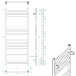 SAPHO - METRO vykurovacie teleso 500x1200 chrom 0411-01