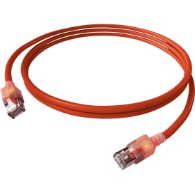 Easylan CS1ORADAD0030 RJ45 sieťové káble, prepojovacie káble CAT 6A S/FTP 3.00 m červená (jasná) dvojžilový tienený, bez halogénov, samozhášavý 1 ks; CS1ORADAD0030