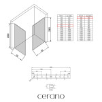 CERANO - Sprchová zástena Walk-in Crystal TL/P - 8 mm - bezvzperový systém - zlatá, grafitové sklo - 90x50x200 CER-8050BD5623